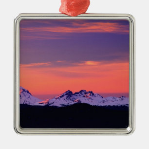 NA, USA, Oregon, The Three Sisters Mountains Metal Tree Decoration