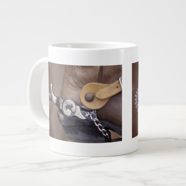 NA, USA, Texas, Lubbock Cowboy boot and spur Large Coffee Mug (Front Left)