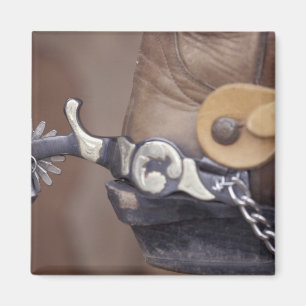 NA, USA, Texas, Lubbock Cowboy boot and spur Magnet