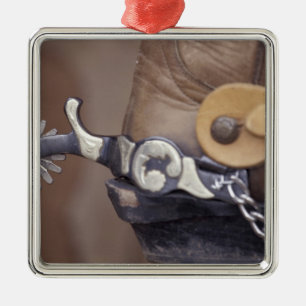 NA, USA, Texas, Lubbock Cowboy boot and spur Metal Tree Decoration