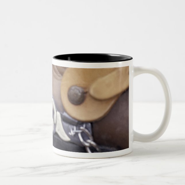 NA, USA, Texas, Lubbock Cowboy boot and spur Two-Tone Coffee Mug (Right)