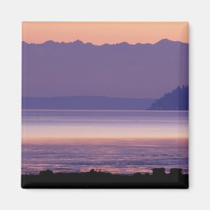 NA, USA, Washington, Conway. Olympic Mountains Magnet