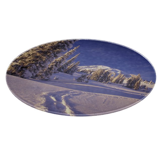 NA, USA, Washington, Mt. Rainier NP, Snowshoe Cutting Board (Corner)