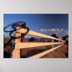 NA, USA, Washington, near Walla Walla, fence, Poster