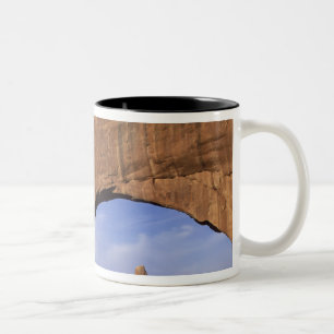 NA, Utah, Arches National Park. Double Arch Two-Tone Coffee Mug
