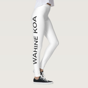 Na Wahine Koa Leggings (Black on White)