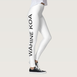 Na Wahine Koa Leggings (Black on White)