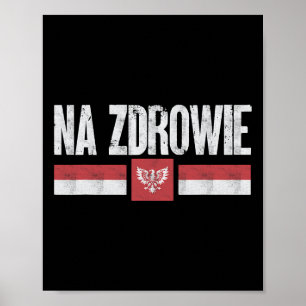 Na Zdrowie Funny Polish Christmas Santa Poland Pri Poster