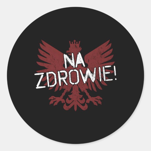 Na Zdrowie Polish Falcon Classic Round Sticker (Front)