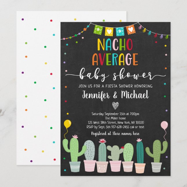 Nacho Average Baby Shower Fiesta Invitation (Front/Back)