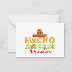 Nacho Average Bride Mexican Wedding Cinco De Mayo Card