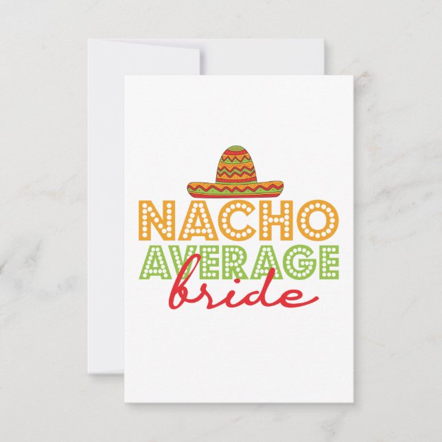 Nacho Average Bride Mexican Wedding Cinco De Mayo Thank You Card (Front)