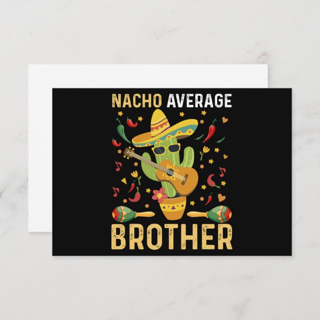 Nacho Average Brother Joke Cinco De Mayo Humour Thank You Card (Front/Back)