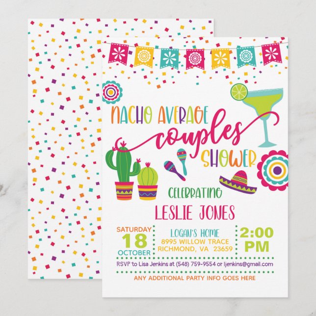 Nacho Average Couples Shower Invitation - WH (Front/Back)