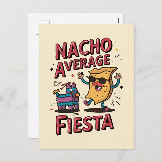 Nacho Average Fiesta – Fun, Colourful Nacho Design Holiday Postcard (Front/Back)