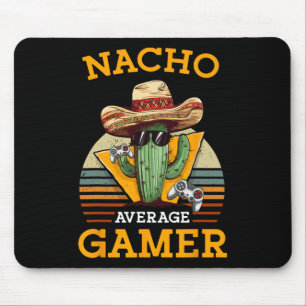 Nacho Average Gamer Video Game Player Funny Vintag Mouse Mat