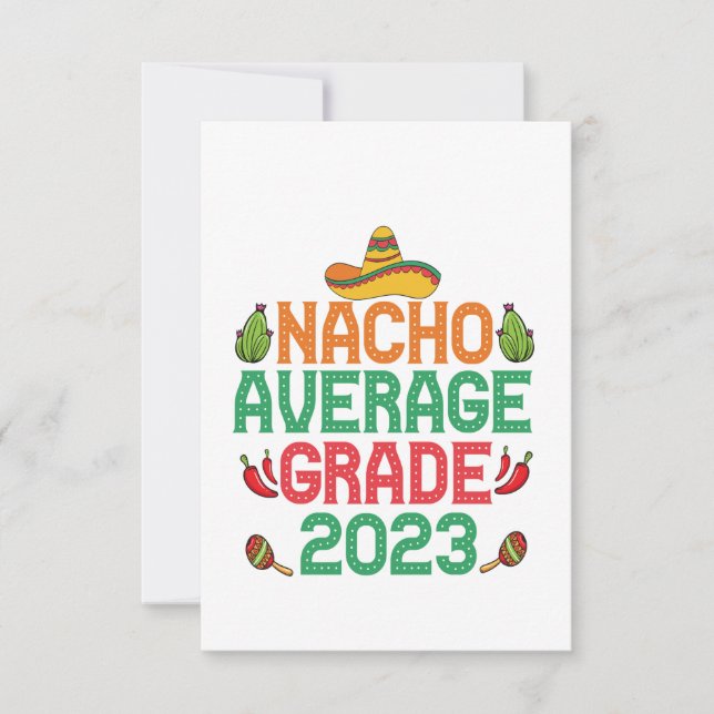 Nacho Average Grade 2023 Senior Graduation Gift  Thank You Card (Front)
