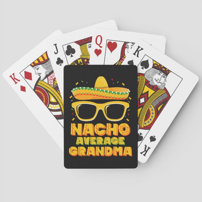 Nacho Average Grandma Cinco De Mayo Family Playing Cards (Back)