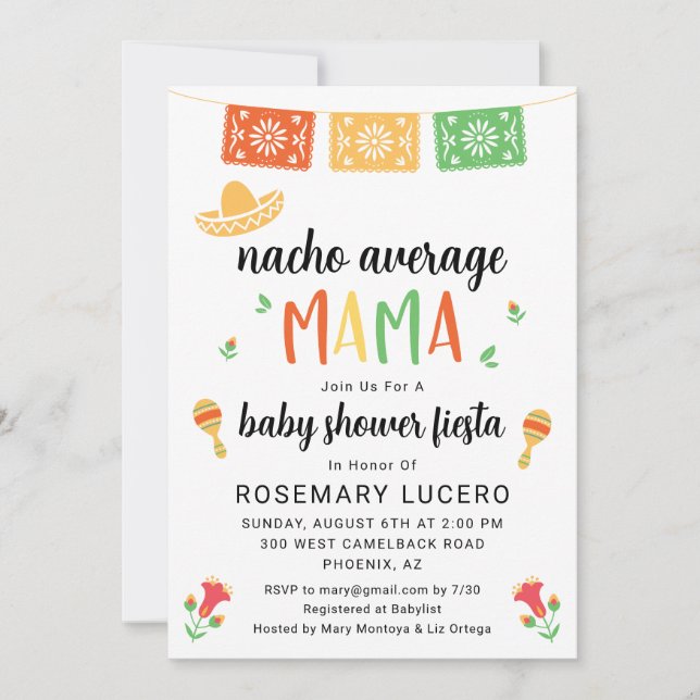 Nacho Average Mama Fiesta Baby Shower Invitation (Front)