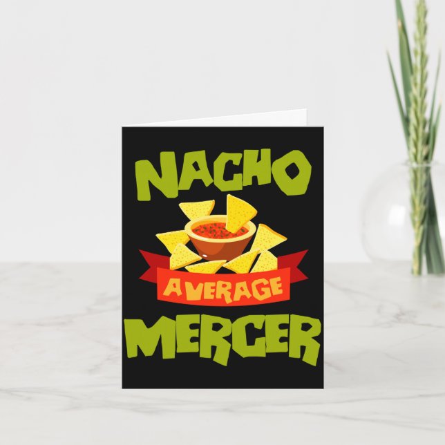 Nacho average mercer funny birthday surname card (Front)