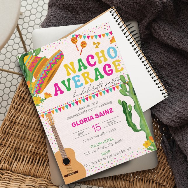 Nacho Average Mexican Fiesta Bachelorette Party  Invitation (Creator Uploaded)