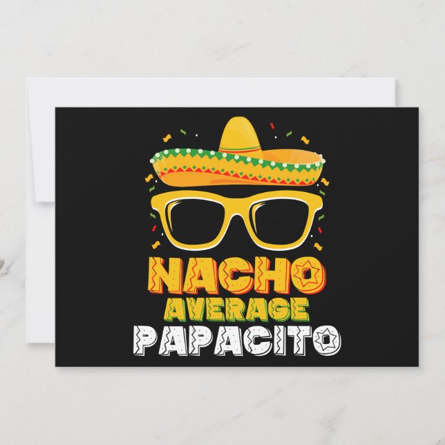 Nacho Average Papacito Dad Family Cinco De Mayo Invitation (Front)
