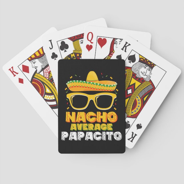 Nacho Average Papacito Dad Family Cinco De Mayo Playing Cards (Back)
