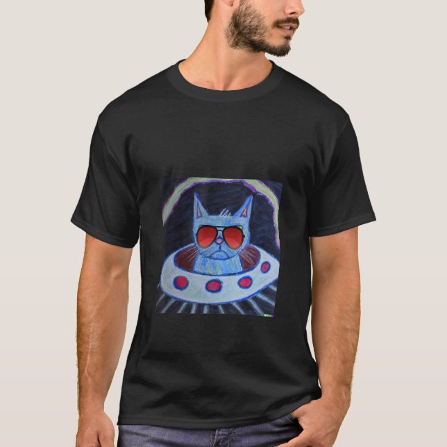   Nacho Average Patriotic Annoyed Space Cat Sungla T-Shirt (Front)