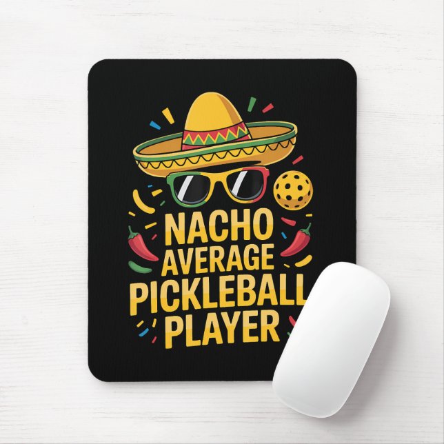 Nacho Average Pickleball Player Mouse Mat (With Mouse)