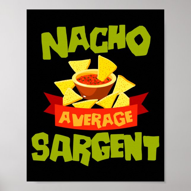 Nacho average sargent funny birthday surname poster (Front)