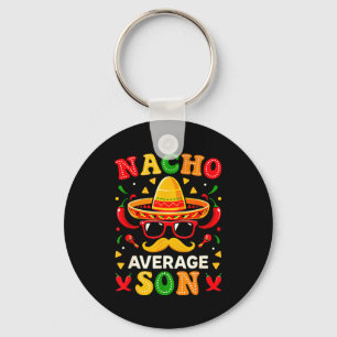 Nacho average son cinco de mayo mexican moustache key ring