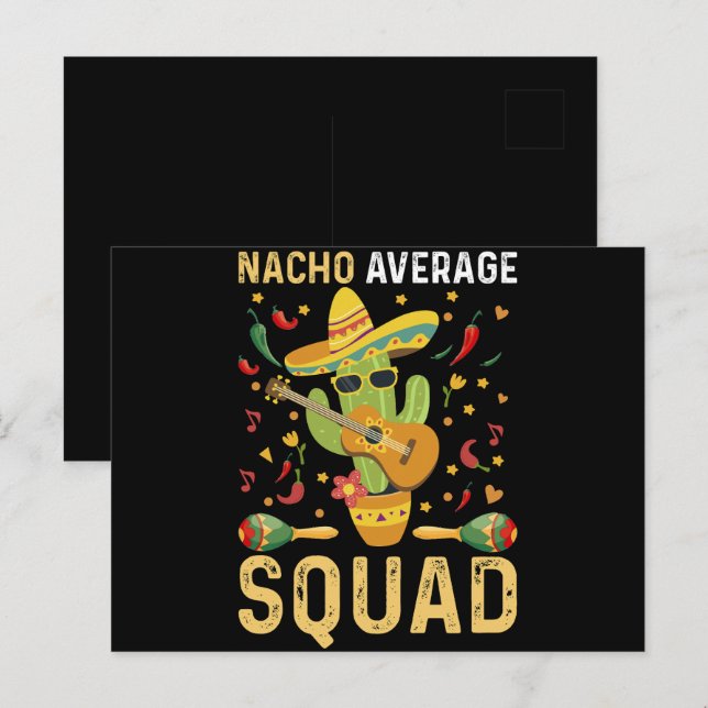 Nacho Average Squad Cinco De Mayo Mexican Party Postcard (Front/Back)