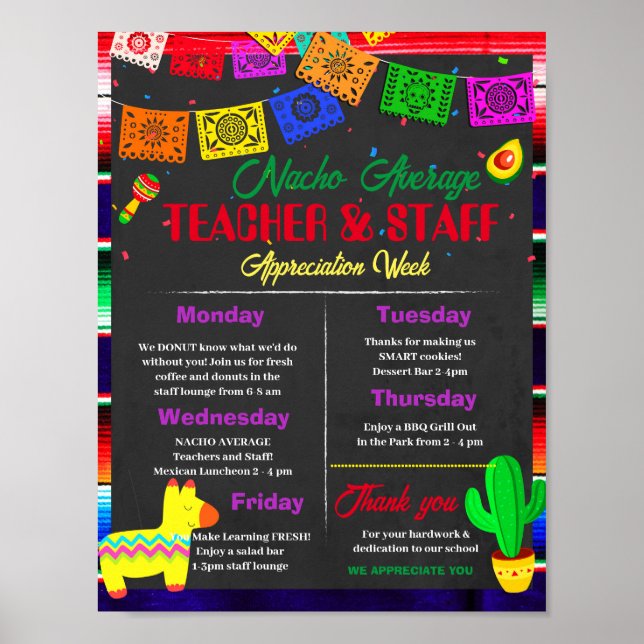 Nacho Average Teacher Appreciation week template Poster (Front)