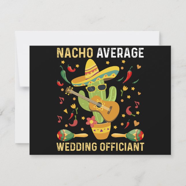Nacho Average Wedding Officiant Mexican Party Holiday Card (Front)