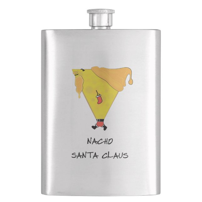 Nacho Santa Claus Hip Flask (Front)