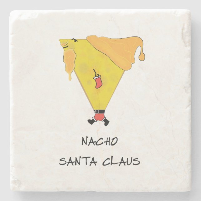 Nacho Santa Claus Stone Coaster (Front)