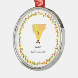 Nacho Santa with Chips Metal Tree Decoration