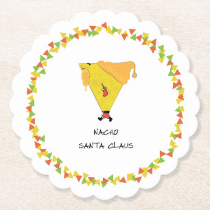 Nacho Santa with Chips Paper Coaster