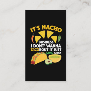 Nacho Taco Guacamole Dip Fast Food Cinco de Mayo Business Card
