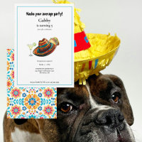 Nacho Your Average Dog Sombrero Taco Invitation