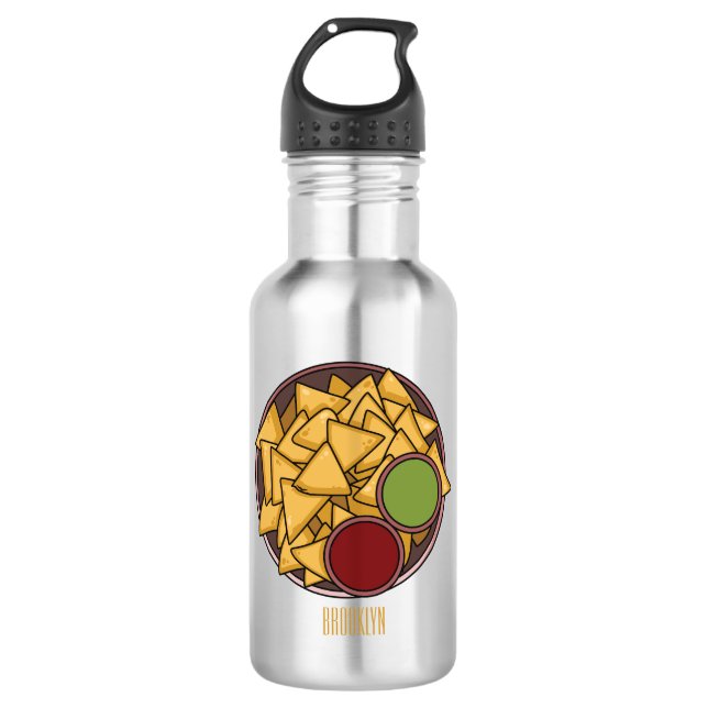 Nachos cartoon illustration  532 ml water bottle (Front)