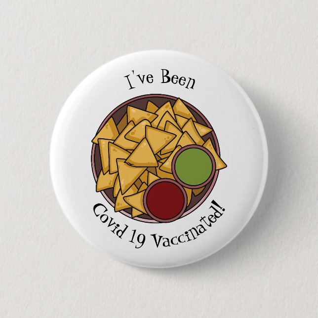 Nachos cartoon illustration  6 cm round badge (Front)