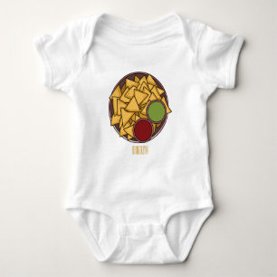Nachos cartoon illustration baby bodysuit