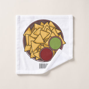 Nachos cartoon illustration  bath towel set