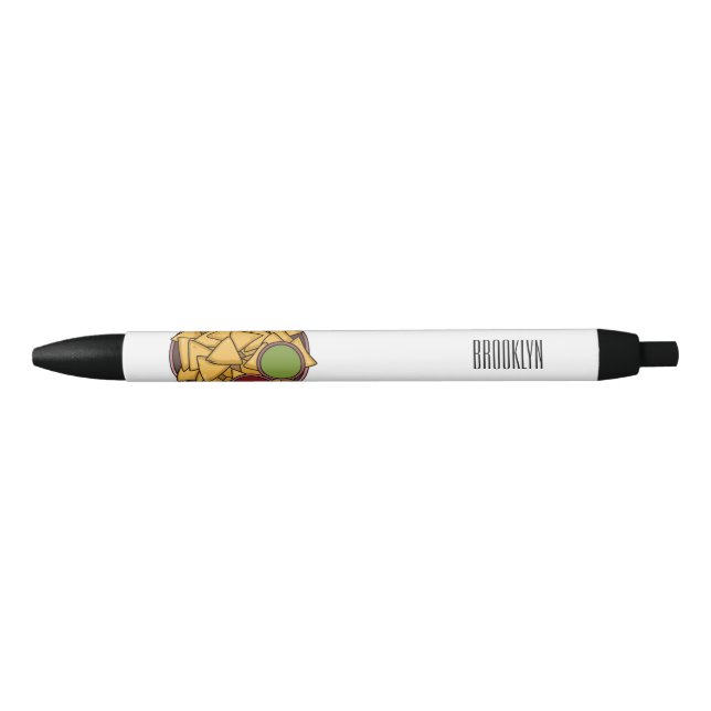 Nachos cartoon illustration  black ink pen (Front)