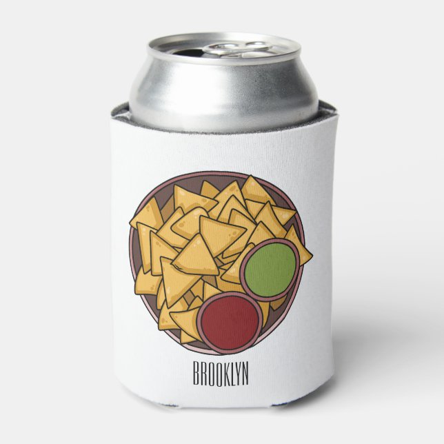 Nachos cartoon illustration  can cooler (Can Front)