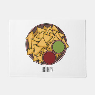 Nachos cartoon illustration doormat
