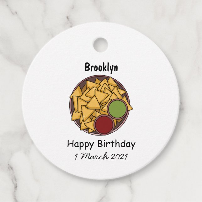 Nachos cartoon illustration favour tags (Front)