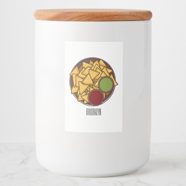 Nachos cartoon illustration  food label (Front)