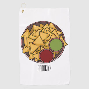 Nachos cartoon illustration  golf towel